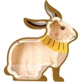 thumbnail image 2 of Wooden Rabbit Piggy Bank, Animal Desktop Decorative Ornament - Made Of Natural Wood, Money Saving & Storage, Cute Home Office Decor Accessory - Designed For ’ Bedroom, Office, 2 of 6