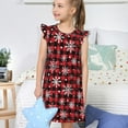 Gaeub Buffalo Plaid Snowflakes Girls Pajamas Dress, Comfortable