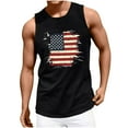thumbnail image 2 of Delliss Men's Cotton Fashion Independence Day Vest Sleeveless 4th of July Crew Neck Solid Color Basic Top, 2 of 8