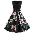 thumbnail image 2 of Babysbule Summer Dresses for Women Sexy Ladies Fashion Floral Vintage Print V-Neck Sleeveless Swing Skirts Deals, 2 of 5