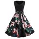 thumbnail image 2 of ICHUANYI Clearance Women's Fashion Vintage Print V-Neck Sleeveless Sexy Dress(Black, XL) ICHUANYI WER2023081115165, 2 of 5