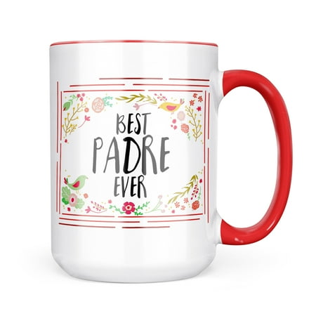 

Neonblond Happy Floral Border Padre Mug gift for Coffee Tea lovers