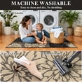 thumbnail image 4 of MeyJey Kitchen Rug 2 PCS Set, 24”x36+24”x59” Non Slip Machine Washable Rug Floral Decor Kitchen Floor Mats for in Front of Sink, Black, 4 of 9