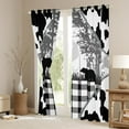 thumbnail image 3 of YST Rustic Patchwork Curtains, Wild Bear Animal Curtains & Drapes Lattice Buffalo Plaid Blackout Curtains Woodland Pine Trees Pattern Printed Window Curtains Farmhouse Decorations,52''Wx84''L, 3 of 5