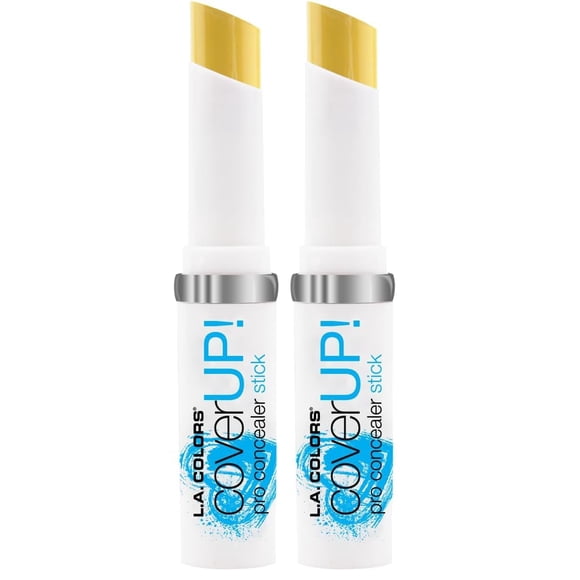Corrector en barra L.A. COLORS Cover UP! amarillo, paquete de 2