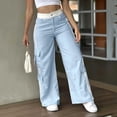thumbnail image 5 of Juslio Women Pants Striped Casual Comfortable High Waist Straight Pants, 5 of 6