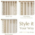 thumbnail image 5 of Floral Linen Blend Curtains 84 Inch Embroidered Drapes for Bedroom Living Room Set 2 Panels, 5 of 8