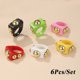 thumbnail image 1 of 8 Unids/Set Moda Colorido Resina Anillo Conjunto De Frutas Coreanas Diamante Casual Anillos Mujeres Accesorios De Joyería, 1 of 4