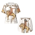thumbnail image 4 of Picia Cowboy Rodeo Guitar Pajamas Sets for Women Soft Short-Sleeved Pjs with Lounge Shorts Two Piece Sleepwear-XX-Large, 4 of 9