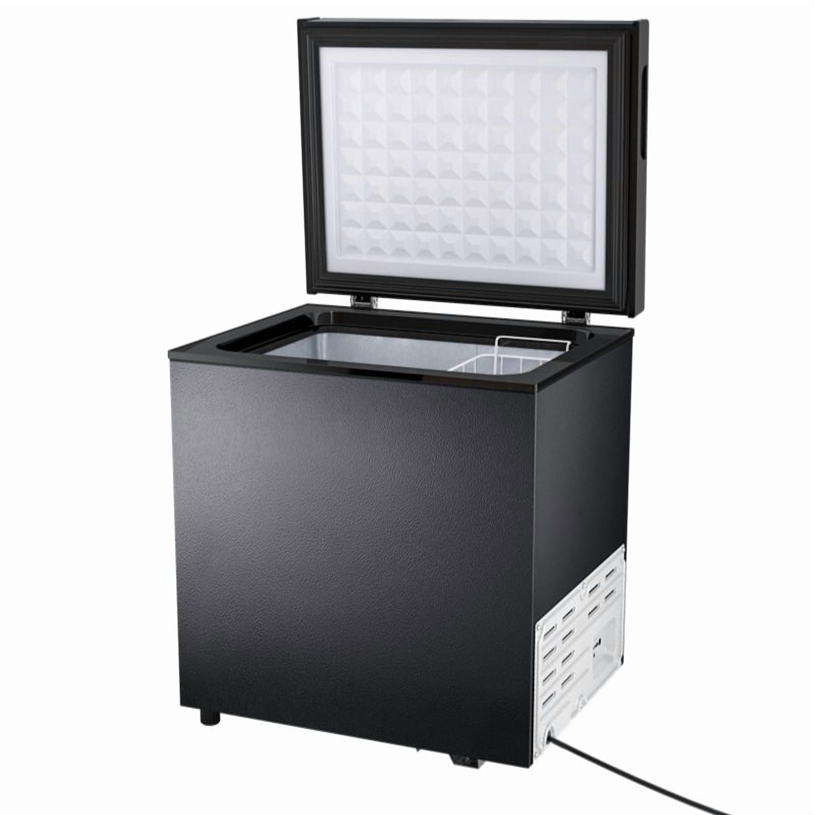 Electactic 1.8 Cubic Feet Chest Freezer with 2 removable baskets Free Standing Top open Door Deep Compact Freezer Suitable for Home/RV/Kitchen/Office-Black