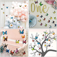 thumbnail image 5 of 200 Uds. Pegatinas de pared de mariposas 3D, calcomanías decorativas DIY, recortes de pared, manualidades extraíbles para habitación, decoraciones de fiesta de flores de boda, 5 of 5