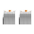 thumbnail image 2 of Vogacara 15 piezas de mano Nail Art Brush Nail Dotting Pen Polish Painting Design Manicure Professional Care Negro 2piezas, 2 of 6