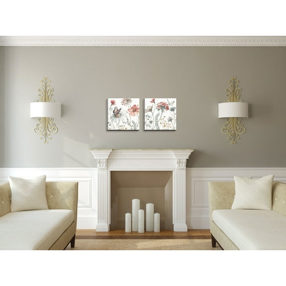 Gango Home Decor Shabby-Chic A Country Weekend II & III; Two 12x12in Hand-Stretched Canvases