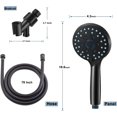 thumbnail image 2 of AIR-Shower Head with Hand held Spray, 8-Mode High Flow Removable Shower Head with 80" Stainless Steel Hose and Adjustable Bracket, for Hard Water Remove Chlorine and Harmful Substance, （Black, 2 of 4
