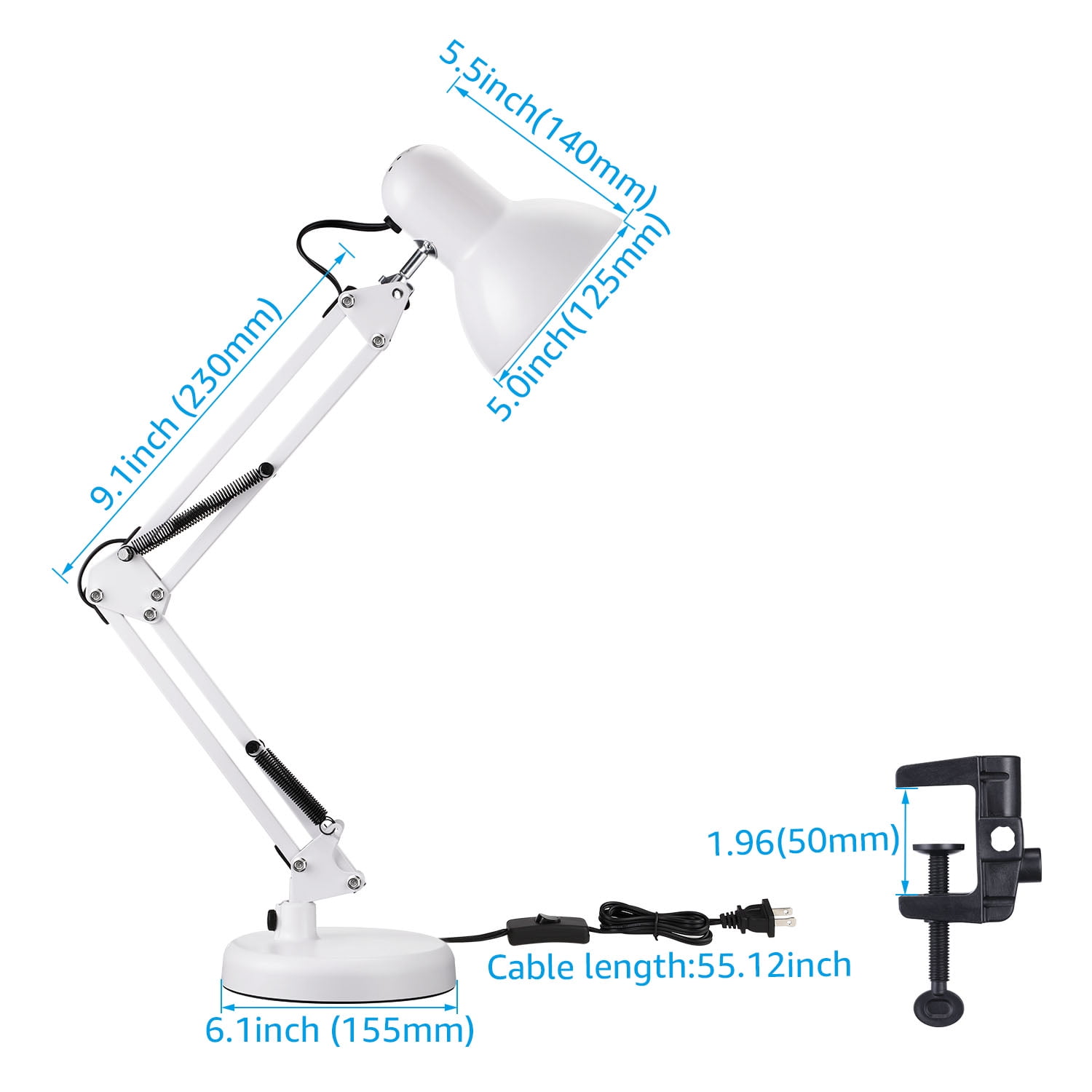 Torchstar metal swing online arm desk lamp