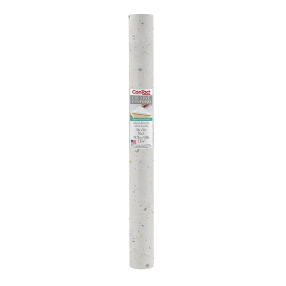 Con-Tact Creative Coveringâ„¢ Printed Vinyl Top - Speckled Stone, 18 in. x 16 ft., Best Used for Surface Protection and Shelf Organization