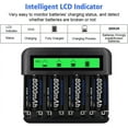 thumbnail image 6 of 8 Bay LCD Universal Battery Charger, Rechargeable Ni-MH Ni-CD AA AAA Household Batteries with 2A USB Port, Fast Battery Charger, 6 of 7