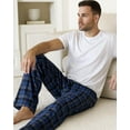 thumbnail image 3 of Active Club Men’s Flannel Pajama Pants – Soft Sleep & Lounge Pants with Pockets & Adjustable Drawstring – Plaid Lounge Bottoms (Blue Grey Plaid, 3X), 3 of 6