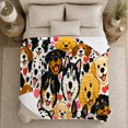 thumbnail image 5 of Playful Dog Breed Hearts Pattern, Playful Pet Portrait Pattern, Warm Flannel Blanket for Living Room and Bedroom, Dog Lovers Just Because Gift, Pet Lover Home Decor, 5 of 9