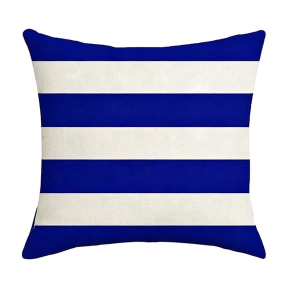 Striped Throw Pillow Covers,Waterproof Easily Maintain for Indoor Living Rooms Bedrooms Outdoor Courtyards Balconies Blue