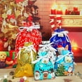 thumbnail image 6 of HRX Package Christmas Drawstring Gift Bags Holiday Gift Wrapping Bags Drawstring, 15pcs Christmas Foil Sacks Pouches with Gift Tag for Xmas Presents Party Favor, 6 of 7