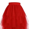 thumbnail image 6 of Girl's Tutu Long Skirt Layered Ruffled Elastic High Waist Tulle Skirts Flowy Summer Beach Rave Costume Dance Midi Skirt, 6 of 6
