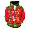 thumbnail image 2 of Sudadera con capucha y estampado 3D de Papá Noel y muñeco de nieve, novedad en sudaderas con capucha y gráfico navideño de Feliz Navidad, sudaderas con capucha unisex de invierno, 2 of 5