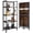 Rustic Black, variant on Calmwrd No-Assembly Folding Bookshelf Storage Rack Shelves with Castors 4 Tiers Vintage Bookcase Standing Racks Multifunctional Plant Flower Stand Study Organizer for Home Office (Wood)