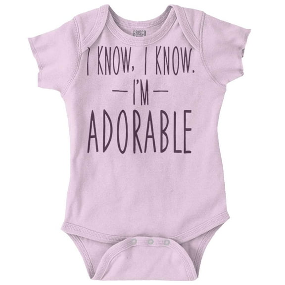 I Know I'm Adorable Cute Confident Romper Boys or Girls Infant Baby Brisco Brands 12M