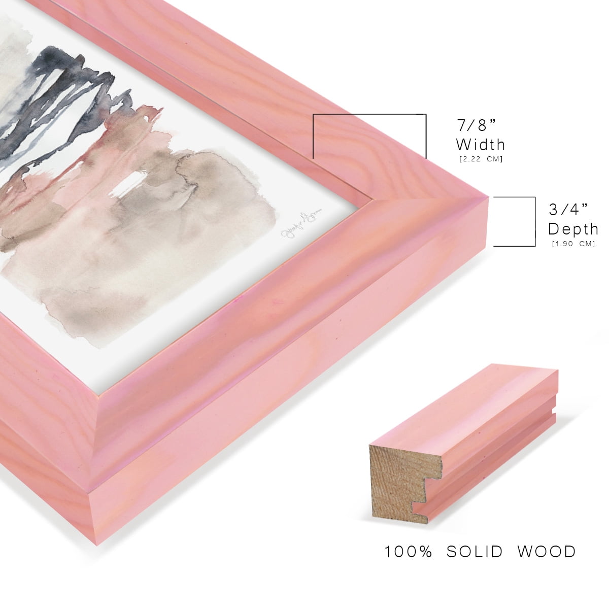 Tiered Horizon Line I -Framed Print w/glass-Sunset Pink