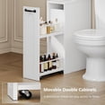 thumbnail image 6 of Laisnet Over the Toilet Storage Cabinet with Pulley, Toilet Paper Holder & Open Shelves, 7-Tier Wooden Bathroom Organizer, 6 of 8