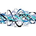 thumbnail image 2 of Design Art Blue and Silver Waves, 5 Pieces, 60" x 32", 2 of 2