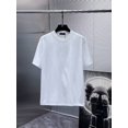 thumbnail image 5 of Camiseta de manga corta de algodón puro con letras de metal D c para hombre, sencilla, de talla grande, con cuello redondo y holgada, 5 of 5