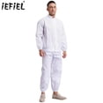 thumbnail image 2 of Trajes de trabajo unisex resistentes al polvo y al desgaste, abrigo con cremallera frontal de manga larga y pantalones largos, traje de 2 piezas para hombre y mujer, 2 of 5