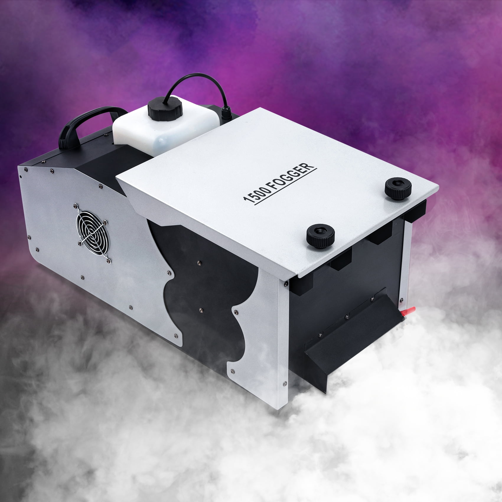 TCFUNDY 1500W Low Lying Fog Machine, Dry-Ice Effect Fogger, Ground Smoke Machine w/ Wired & Wireless Remote Control, ideal for Halloween, Parties, Weddings and Stage Effect, Silver & Black