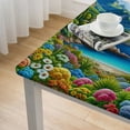 thumbnail image 4 of BANET Linen Rectangle Tablecloth Ocean Coastal Seaside Scene Capri Island Blue Sky Clouds Table Cloth Washable Dust-Proof Table Cover for Dining/Buffet/Parties/Weddings/Banquet, 4 of 7