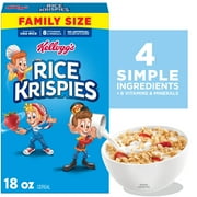 Kellogg's Rice Krispies Breakfast Cereal, 8 Vitamins and Minerals, Family Size, 18 oz