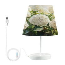 BZSMCE Table Lamp Creative Design White Hydrangea Bush Painting Simple Pattern Night Light