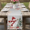thumbnail image 4 of Gray Snowman Christmas Table Runner - 60 Inch Long Xmas Tree Coastal Snowflake Starfish Cotton and Linen Blended Dress Scarves Farmhouse Table Runner for Kitchen Dining, Coffee Table, 13" x 60", 4 of 8