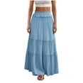 thumbnail image 3 of Sentmoon Skirts Long Elastic Waist Golf Skirts for Women Trendy Solid Color with Pockets Regular Fit Athletic Skirt for Lounge and Sleep S-2XL, 3 of 6