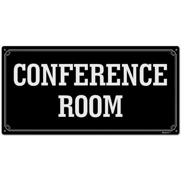 BTFSigns 6 x 12 inch Conference Room in Rust-Free Aluminum, Metal Signs for Door, Black and White, Rounded Corners, Durable, Long Lasting