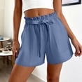 thumbnail image 5 of Women's Summer Casual Shorts Ruffle Trim Drawstring High Waist Wide Leg Shorts Comfy Lounge Shorts for Beach, 5 of 5