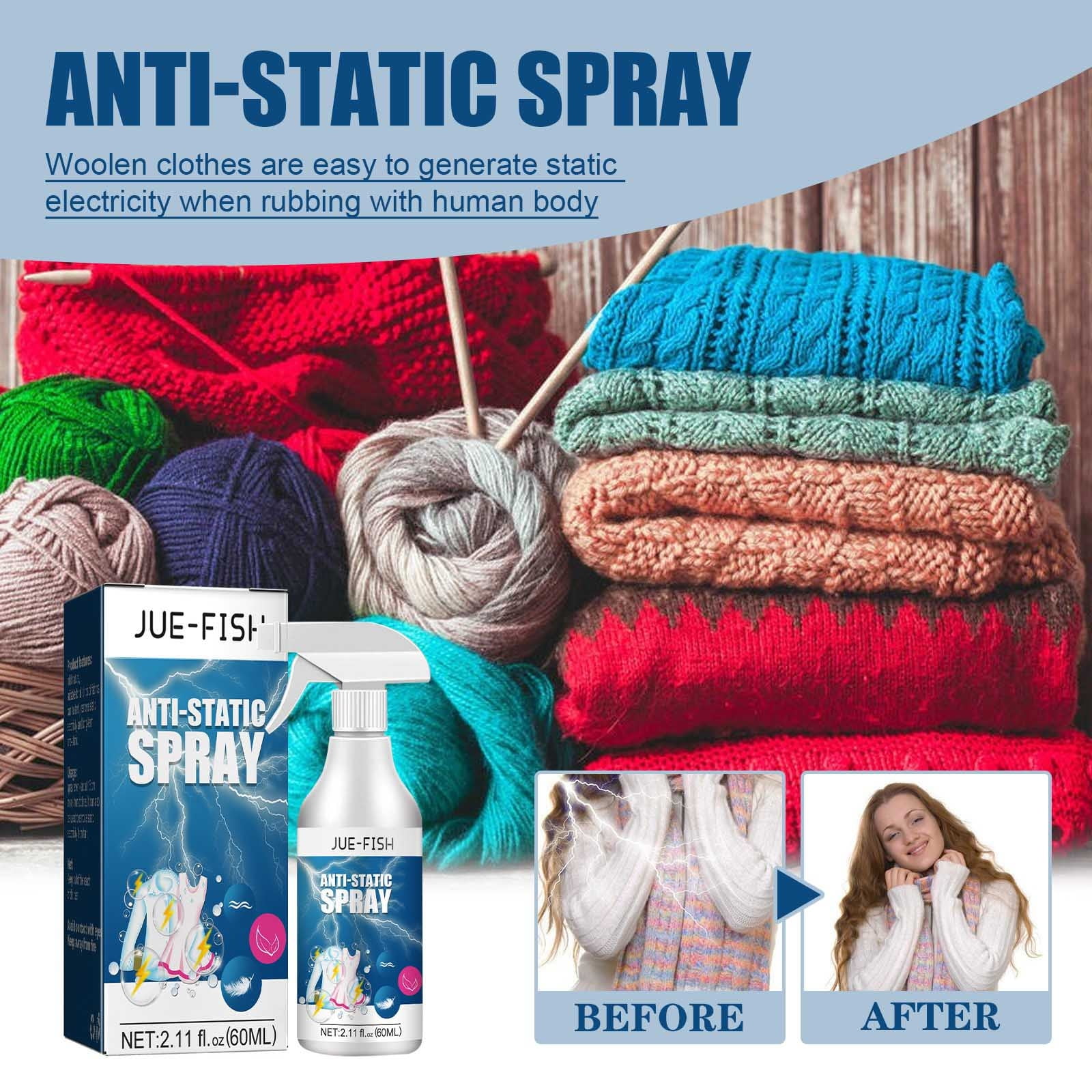 Spray Défroissant Et Anti-statique Pour Vêtements – 300 Ml – Parfum Frais – Alternative Au Repassage – Idéal Voyages, Bureau, Dortoir