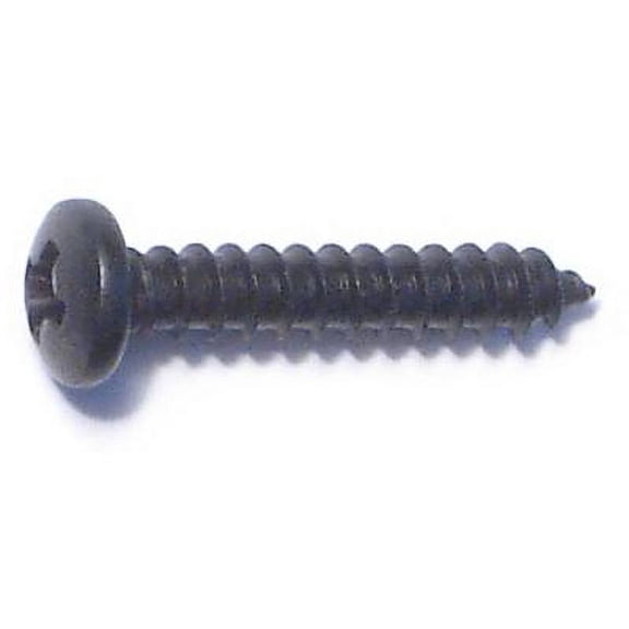 #4 x 5/8" Black Steel Phillips Pan Head Sheet Metal Screws (40 pcs.)