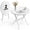 White, variant on OROFULL 32 inch Round Folding Table, 1 Pack, Hdpe Portable Plastic Desk for Indoor Outdoor Picnic, Camping, Banquet & Party Use,Black