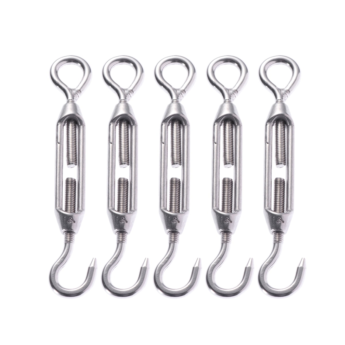 Tinksky 5pcs Stainless Steel Hook Eye Turnbuckle Wire Rope Tension