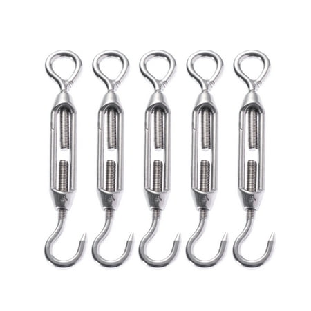 

5pcs Stainless Steel Hook Eye Turnbuckle Wire Rope Tension