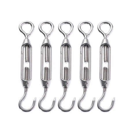 

5pcs Stainless Steel Hook Eye Turnbuckle Wire Rope Tension