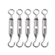5pcs Stainless Steel Hook Eye Turnbuckle Wire Rope Tension
