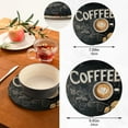 thumbnail image 3 of Wobogo Coffee Time Trivets Potholders Set of 2 Cotton Woven Round Hot Plate Mats for Hot Dishes Bowls Teapots, 3 of 7
